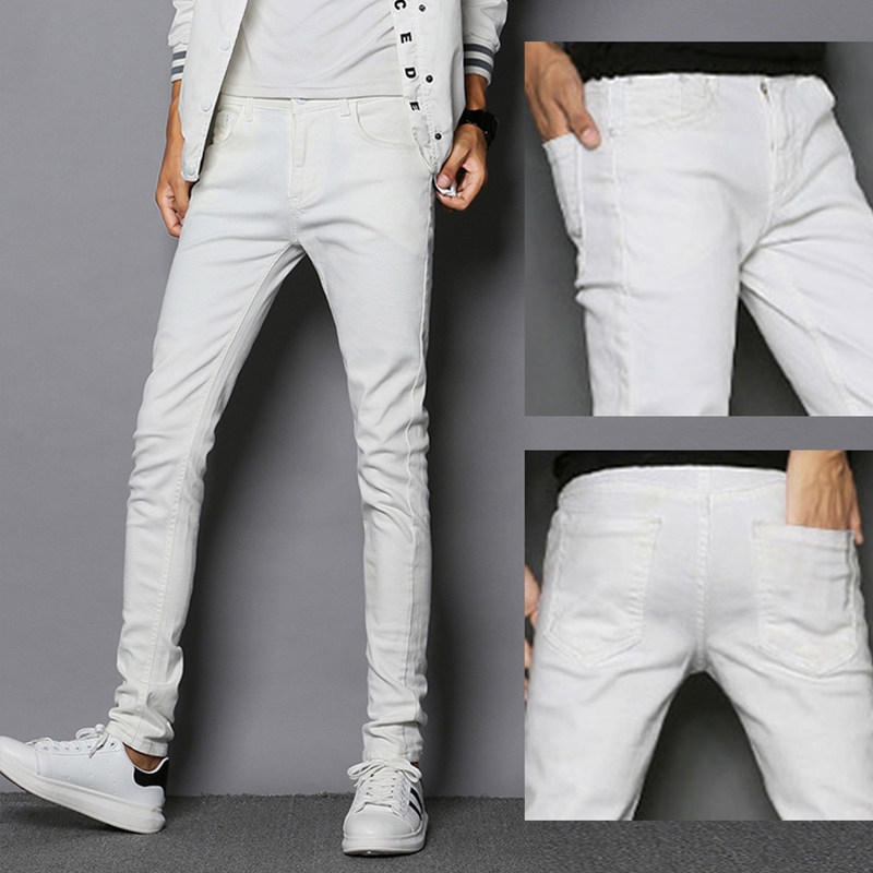 2022 Spring and Autumn White Straight Jeans Men's Loose Slim Men's Pants Denim Trousers Casual Men's Pants - Taobao