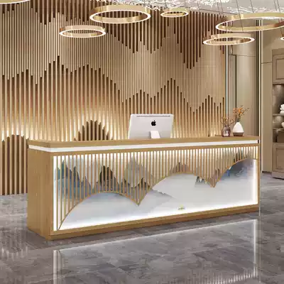 New Chinese teahouse cash register counter Simple clothing store front desk Beauty salon foot bath cash register counter complex bar shop Small