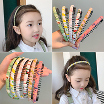 Child Hair Stirrups Fabric Floral Press Card 2022 New Teeth Anti Slip Head Stirrup Cute Girl Unhurt Hair Accessories