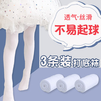 Childrens white pantyhose dance socks training special socks spring and autumn thin breathable girls dancing bottoming stockings