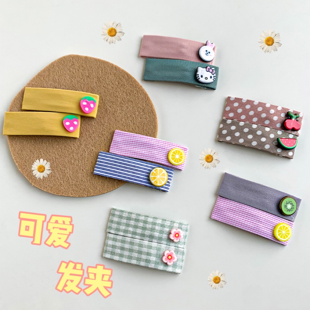 Korean children's hairpin baby cute cloth hair accessories princess headdress fruit hairpin little girl clip