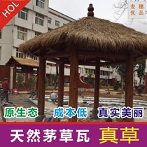 Original ecological natural wild thatch tile Wooden house roof Thatch house real grass thatch tile 1 meter*1 thatch decoration