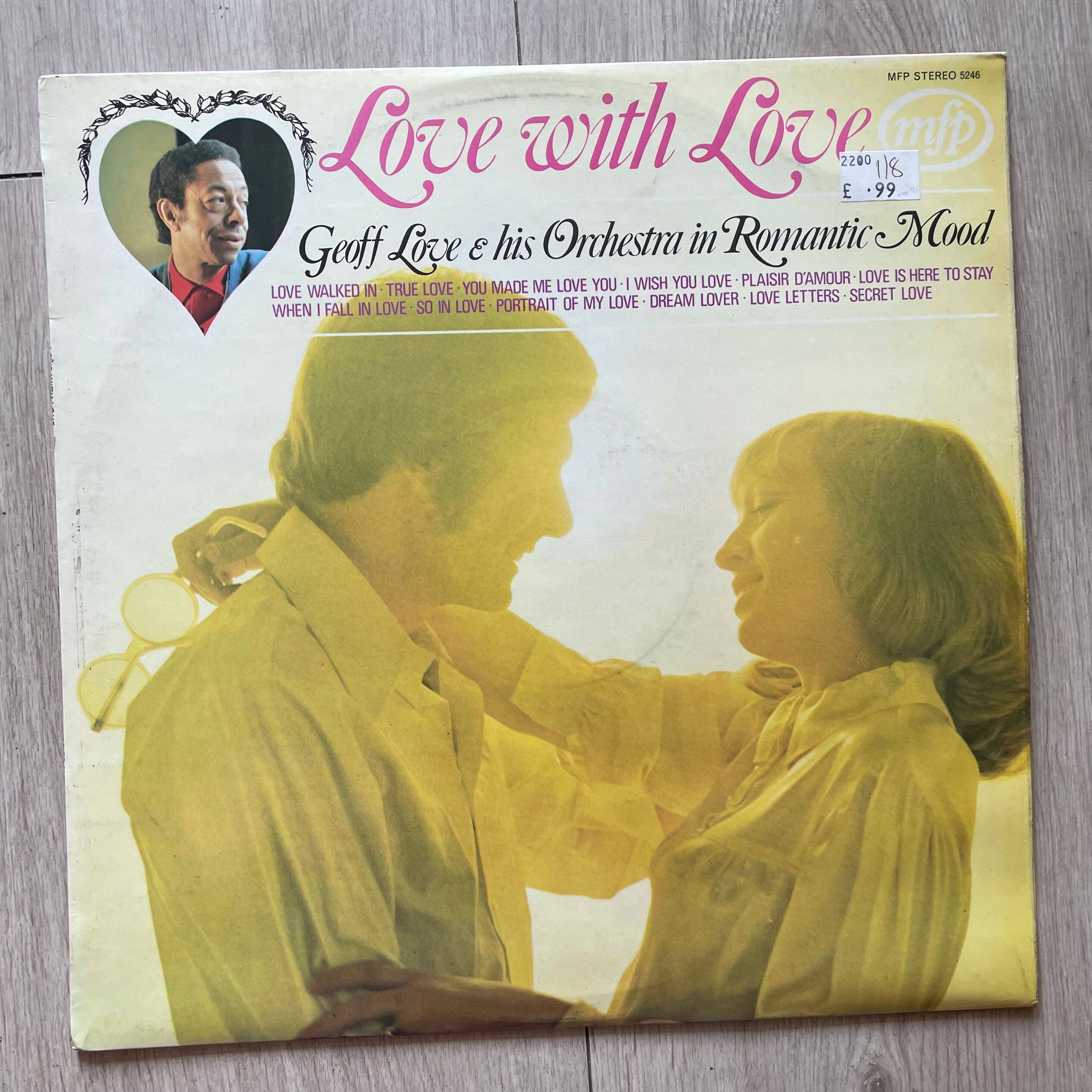 Classic Romantic Love Song Geoff Love with Love Black Gel Record LP