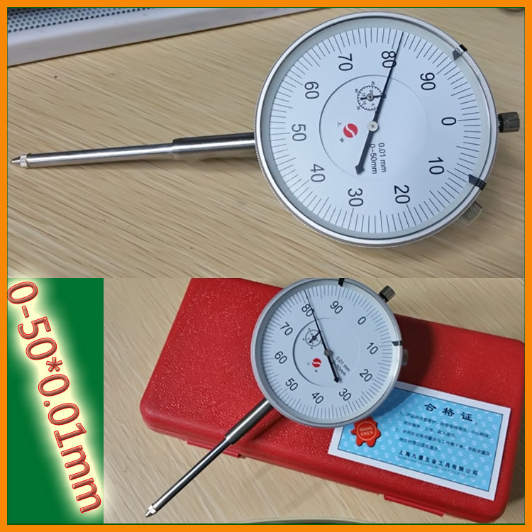 Shanghai Shengong dial indicator 0-50*0 01mm large dial dial indicator mechanical pointer dial indicator