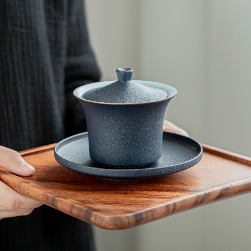 Cover Bowl Single Kung Fu Tea Set Group Retro ceramic Three only cover Bowl Tea Cup Big toast tea bowl tea maker Home