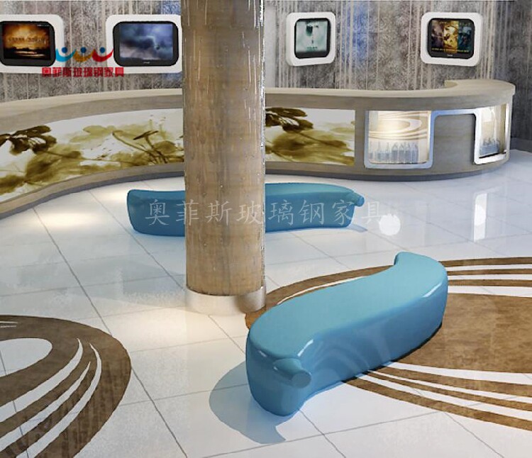 Creative fiberglass banana leisure chair Pea-shaped Creative mall outdoor plaza Lounge area Club painted chair