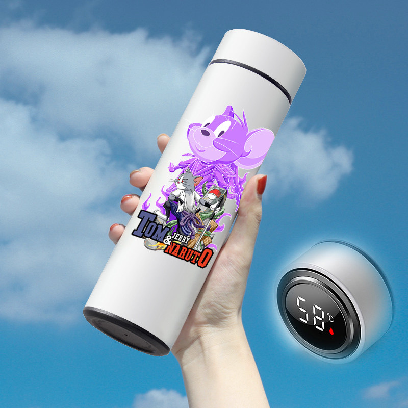Personality water cup cat and mouse insulated cup cute Tom Jerry cup intelligent display temperature 304 stainless steel tea cup