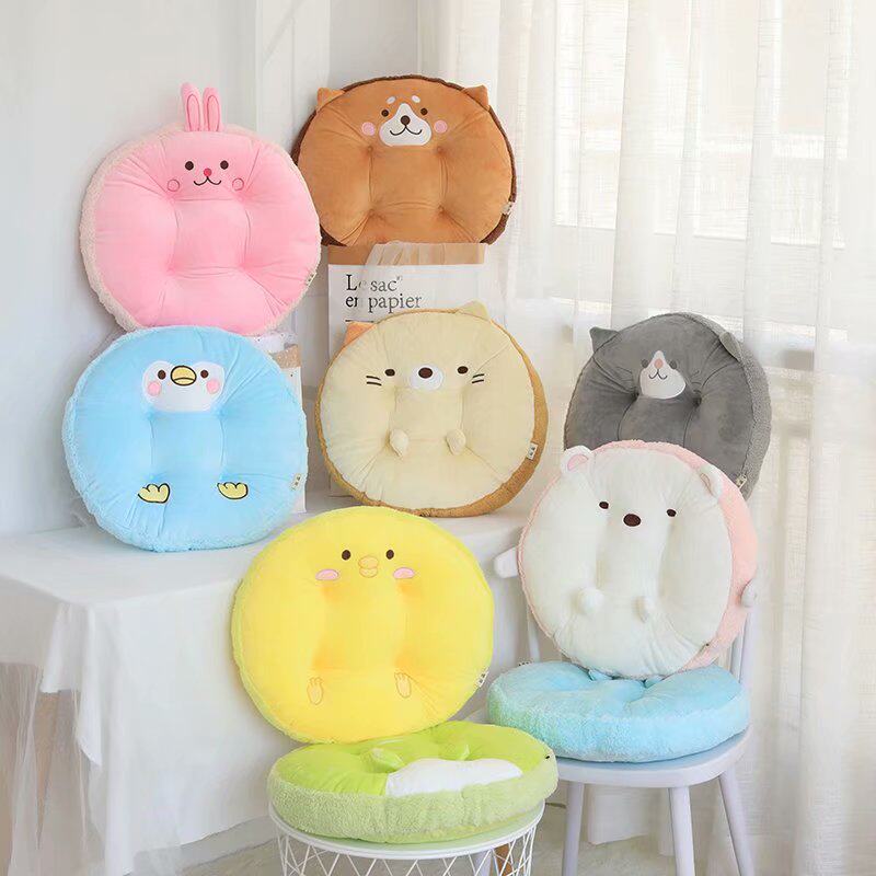 () cute cartoon pink rabbit flower biscuit plush student cushion office close to pillow thickened