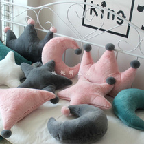 () Cute hair ball ball love star moon crown pillow Sofa cushion backrest girl gift