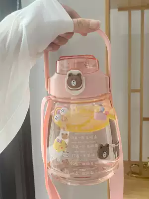 Water Cup female super large capacity 1000ml straw children 2020 New Tide Net red pot portable belly school Cup