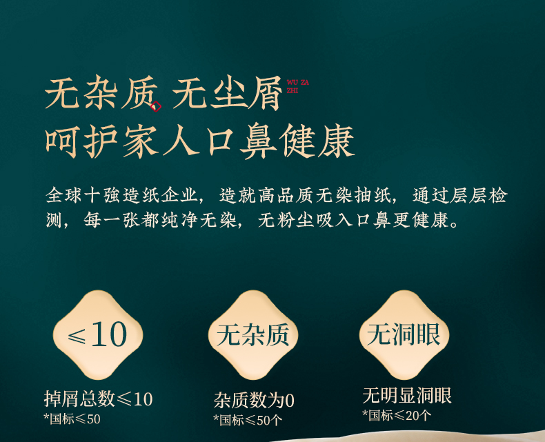 无染 食竹纤维抽纸 4层*20包 304张/包 图10