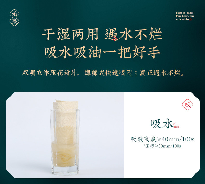 小米生态链 无染 竹纤维厨房吸水吸油纸 75折*10卷 图10