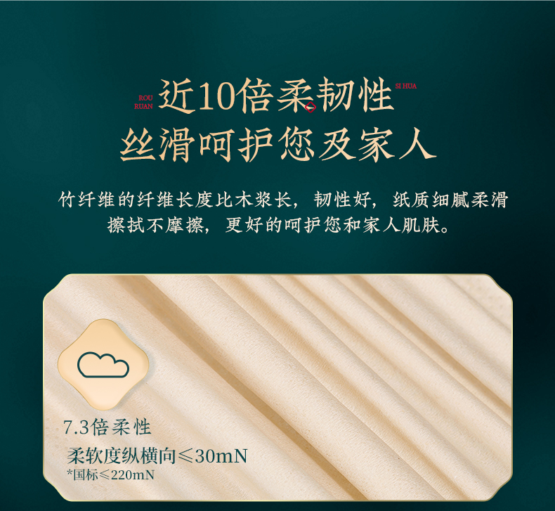 无染 食竹纤维抽纸 4层*20包 304张/包 图6