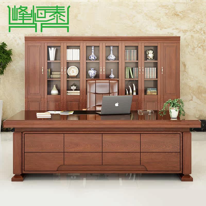 Office furniture paint boss table manager desk and chair solid wooden large band minimal modern