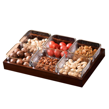 Shangqi glass retro high-end fruit plate dried fruit plate