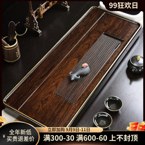 Whole piece of Chinese ebony tea tray household separate solid wood tea table retro style drainage type large and small tea Sea gear