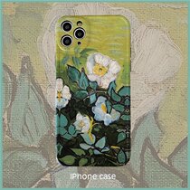 Van Gogh oil painting flowers rose for Apple 13 12 11promax Apple XsMax phone case 78 all-inclusive X