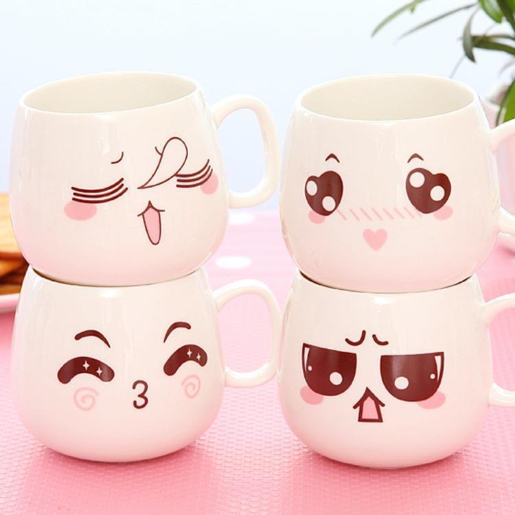 The Creative couples mark cup cup glass ceramic cups with cover of express cup of milk cup expression