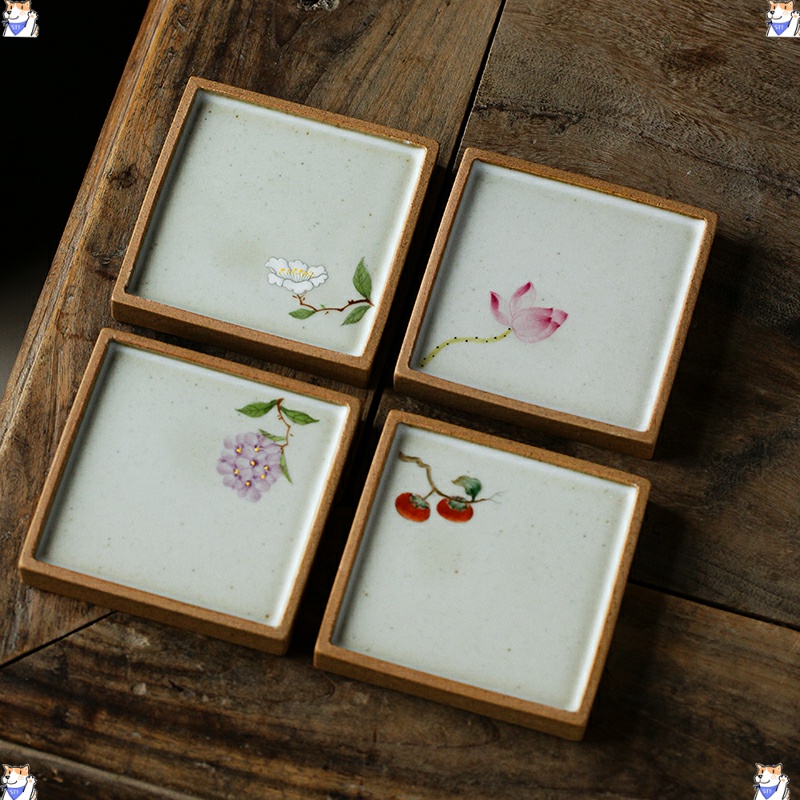 Silk hand - made bergamot ShanGuo cup mat cup small melon dish checking ceramic kung fu tea set to zero