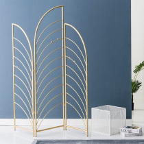 Nordic ins light luxury Wrought iron folding screen Coat rack Bedroom living room folding screen partition can be moved