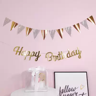 Birthday party setting Stars pull the flag Holiday store decoration pennant shopping mall store scene decoration hanging decoration