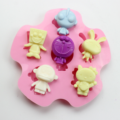 Turned Sugar Silicone Biscuit Chocolate Diy Baking Doughnut Cake Digital Solid Waffle Loving Round Suit Mold 