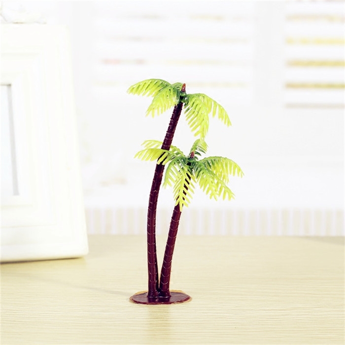 Cake plug-in coconut tree coconut tree beach baking scene birthday cake decoration decoration party decoration plug-in card