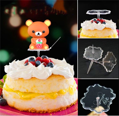 Cake Plastic Pendulum transparent base Bottom Care Without Mark glue Point Decorative Cream Isolation Nail Point Gum Baking Decorations