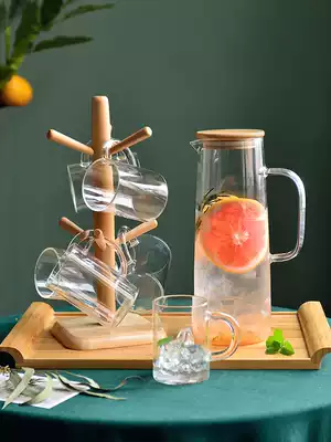 Water Cup household set living room simple creative drinking water cup 6 glass cup water set cold kettle