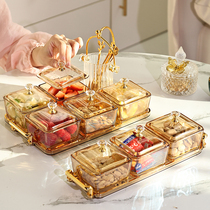 Fruit Pan Fruit Tray Living Room Tea Table Home Creativity 2021 Light Lavish Glass Snack Tray Candy Tray Dried Fruit Containing Box