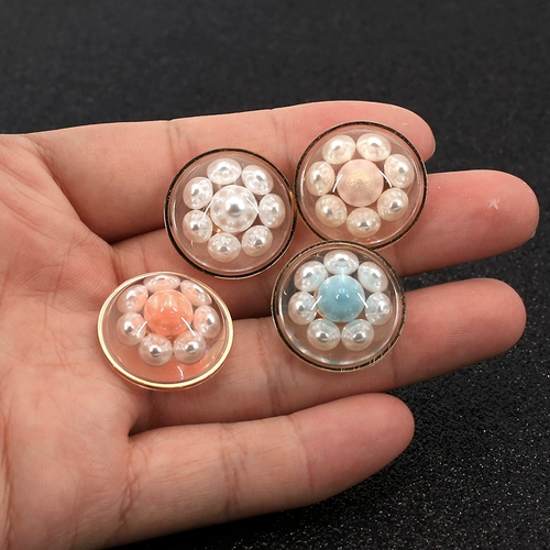 Круглый бриллиант инкрустанный металл прозрачная жемчужная кнопка Универсальная норка женская шерстяная кашемирная каша