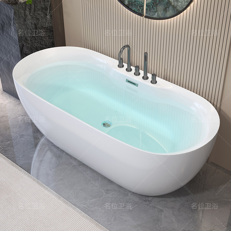 New Seamless Integrated Acrylic Freestanding Bathtub for Adults, Suitable for Hotels, Guesthouses, and Small Apartments