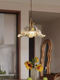French Walnut Flower Glass Chandelier Japanese Retro Internet-Famous Restaurant Bar Brass Lamp Homestay Bedside Lighting