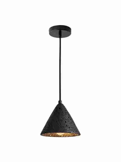 Natural black hole stone simple modern bedroom bedside chandelier mid-century style minimalist restaurant bar cafe chandelier