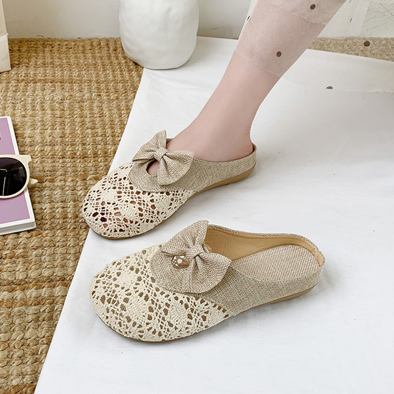 Old Beijing Cloth Shoes for Women, Summer 2026 New Korean Style Versatile Half-Slip Work Shoes, Non-Slip Slip-On Fisherman Shoes for Pregnant Women