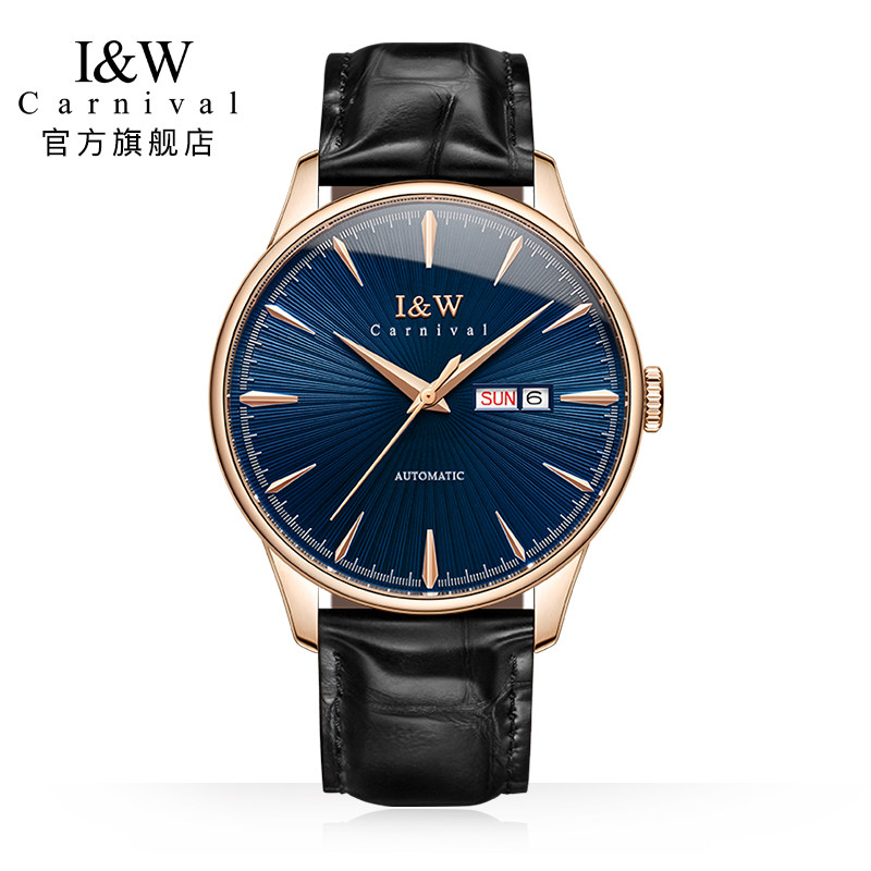 IW branded men's watches fully automatic mechanical watches genuine leather  waterproof minimalist business with small crowdsourced
