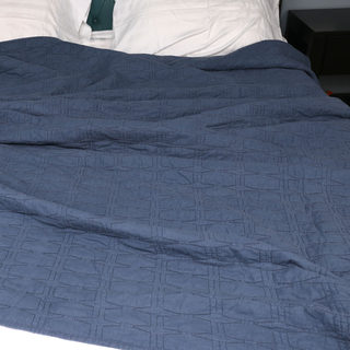 出口美国100%全棉纯色水洗空调被毯水洗绗缝夏被床盖薄双人可机洗