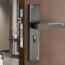 Modern aluminum alloy magnetic silent door lock indoor bedroom household solid wood door lock universal bathroom lock