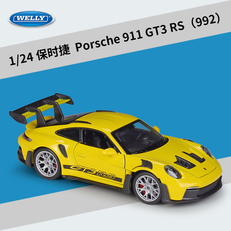 Welly 1:24 Porsche 911 Gt3Rs (992) Sports Car Simulation Alloy Finished Car Model