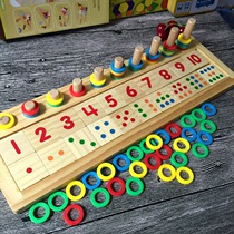 Kindergarten Math Montessori teaching aids wooden rainbow donut number logarithmic board childrens educational early education toy plate