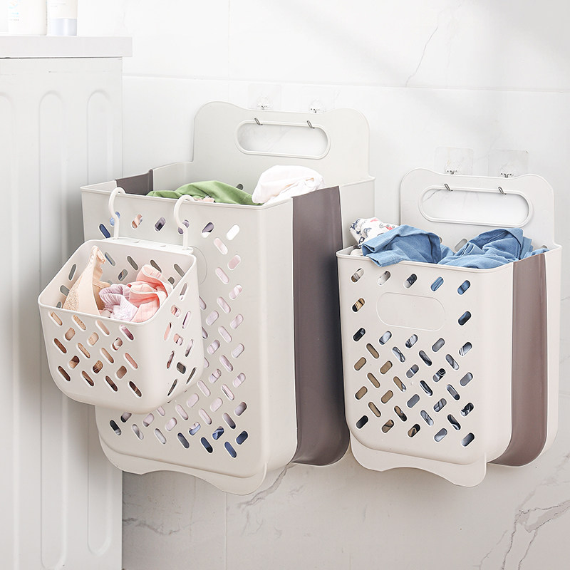 Dirty Laundry Basket folding basket Dormitory Wash Dirty Laundry Containing basket Home Makeup Room Hanging Wall Putting Clothing Wall-mounted Basket