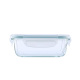 ộp cơm giữ nhiệt inox 304 Lò vi sóng Nhật Bản hộp cơm thủy tinh hình chữ nhật hộp kín có nắp hộp cơm trưa tủ lạnh trái cây nhà bếp giòn - Hộp cơm điện sưởi ấm bộ hộp cơm giữ nhiệt