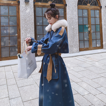 Parker suit 2021 new female Korean version of loose mid-length over knee padded cotton coat matching chic cotton suit