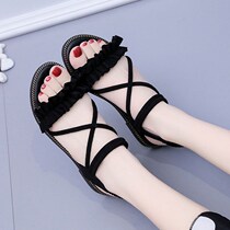 Big code sandals women fat feet wide fattening net red bursting with super fire 2021 new foreign air fashion trends comfort women s