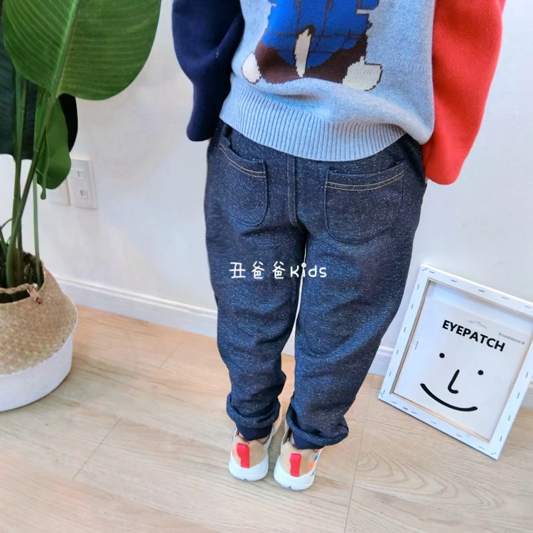 Xuất khẩu 18 chàng trai và cô gái mùa thu Wang Wang đội giả quần denim quần thường Quần trẻ em mẫu giáo vừa phải