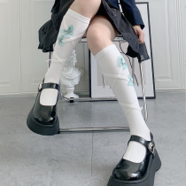 Duple-pleated skirt socks Japanese girl jk long socks sweet and cute beautiful legs socks butterfly knots with calf socks
