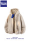 Wassup Tenet American-Style Faux Rabbit Fur Cotton Jacket for Men, Winter Trendy Brand, Fleece-Lined, Thickened, Warm, Hooded Cotton Coat