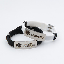 Medical information warning bracelet Type1 Diabetes stainless steel life star silicone bracelet