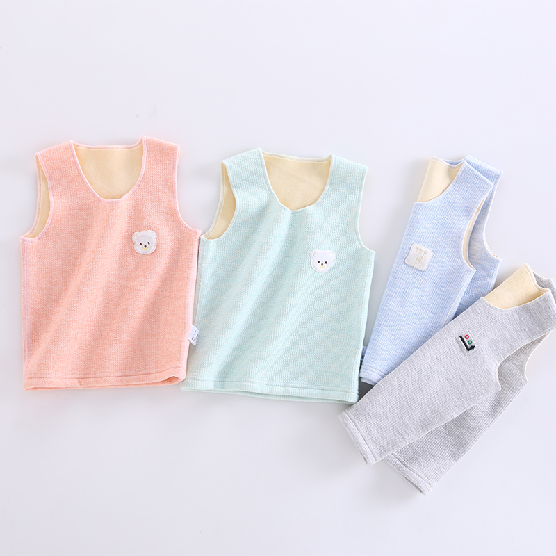 Newborn vest plus fleece thick baby warm vest autumn winter cotton belly protection 1 baby boy boy and child 0-2 years old