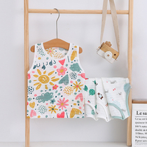 Baby vest cotton summer children sleeveless summer thin boys and girls summer boneless children with Underbelly thin belly